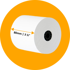 a photo represents 80mm (3 1/8") thermal paper size