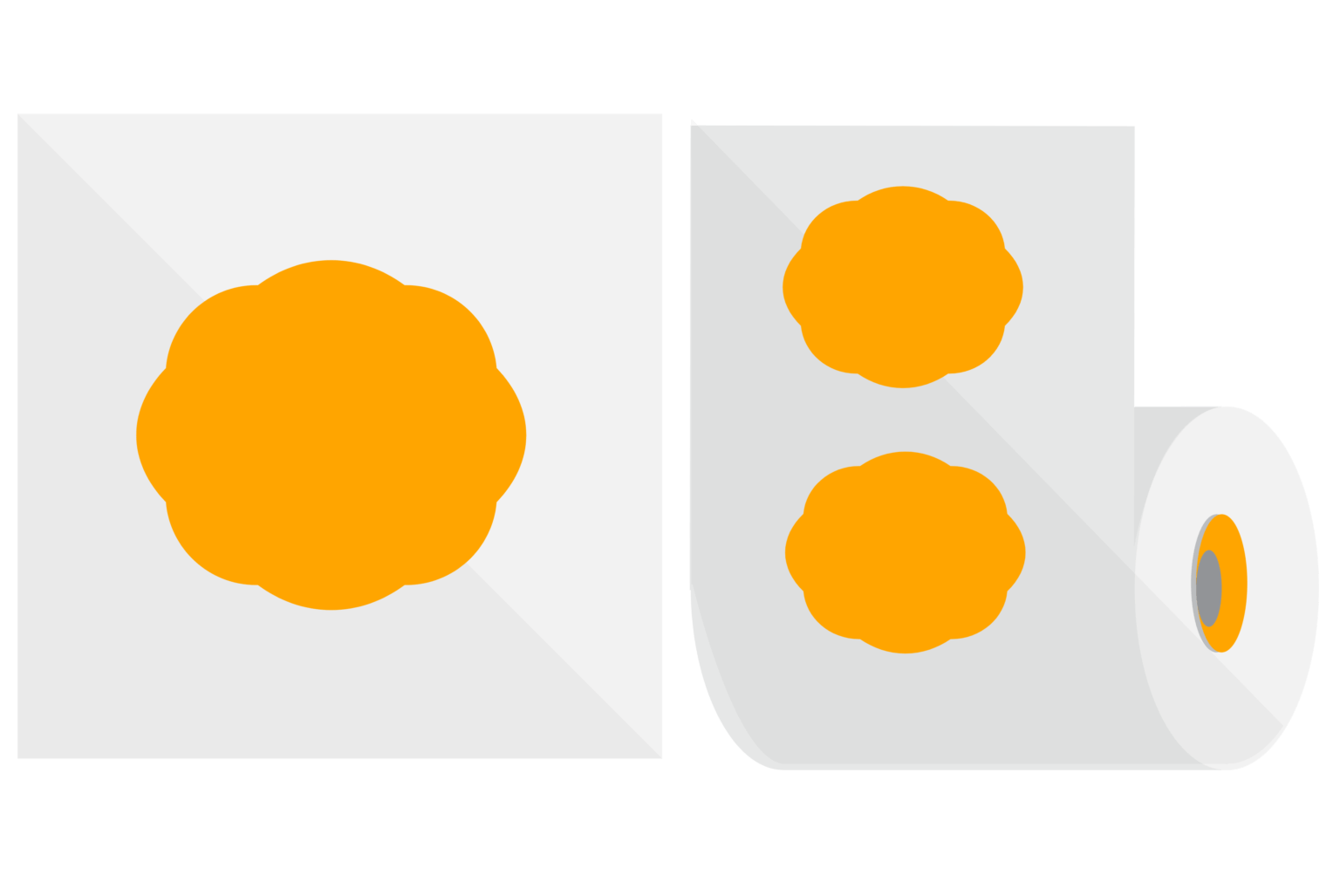 An image represents a die cut stickers roll and sheet